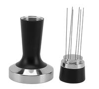 Café, distributeur 2 en 1 | Base plate pour même le tampon | Handle de manche ergonomique outil de café en acier inoxydable pour baristas/brassage/cafés domestiques (51 mm)