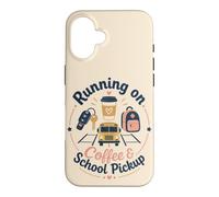 Café école ramassage Maman Morning Humour Vibe Coque pour iPhone 16