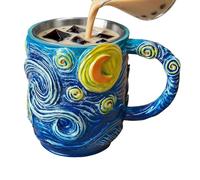 Café en acier inoxydable | Anti-goutte avec poignée antidérapante à relief 3D - Tumbler moderne pour boissons | Pour boissons chaudes et froides maison bureau camping voyage femmes hommes anniversaire