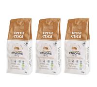 Café en Grains Bio Terra Etica Éthiopie Moka Guji - 3 paquets - 3 Kg