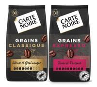 Carte Noire Lot de 2kg Café en Grains Classique et Grains Espresso, Pur Arabica, Certifié Rainforest Alliance, Riche et puissant, 2 Paquets de 1 kg