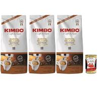 Café en grains Kimbo BARISTA Delicato, Café Grain Arabica Et Robusta - Italien Authentique. (3x 1kg) + Italian Gourmet polpa 400g