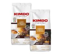 Café en grains Kimbo Crema Classico et Crema Intensa 1 kg x 2