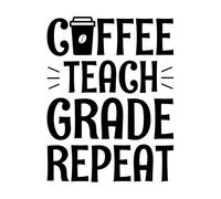 café enseigner note répéter café typographie Stickers muraux 64x83.7cm Culture du tatouage Noir