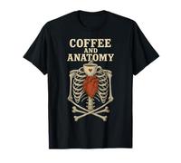 Café et Anatomie drôle Squelette cœur pour infirmière étudiante T-Shirt