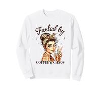 Café et Chaos : Design Rétro pour Femme Amusante Sweatshirt
