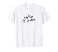 Café et Chaos Script de Phrase Minimaliste drôle T-Shirt
