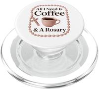 Café et Chapelet - Dicton catholique drôle PopSockets PopGrip pour MagSafe