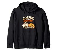 Café et Croissant Mignon Petit déjeuner café Gourmand Art Foi Sweat à Capuche