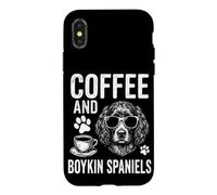 Café et épagneuls Boykin Funny Boykin Spaniel Coque pour iPhone X/XS