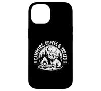 Café et friandises feu de Camp Bulldog français Camping Coque pour iPhone 14