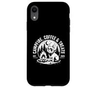 Café et friandises feu de Camp Bulldog français Camping Coque pour iPhone XR