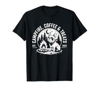 Café et friandises feu de Camp Bulldog français Camping T-Shirt