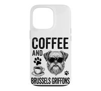 Café et Griffons de Bruxelles | Griffon Bruxellois Amusant Coque pour iPhone 13 Pro
