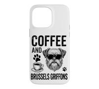 Café et Griffons de Bruxelles | Griffon Bruxellois Amusant Coque pour iPhone 14 Pro Max