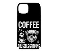 Café et Griffons de Bruxelles | Griffon Bruxellois Amusant Coque pour iPhone 15 Plus