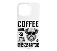 Café et Griffons de Bruxelles | Griffon Bruxellois Amusant Coque pour iPhone 15 Pro Max
