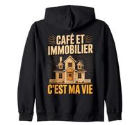 Café Et Immobilier Cest Ma Vie Agent Immo Sweat à Capuche
