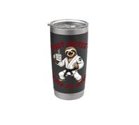 Café Et Jiu-jitsu - Une paresseux Rigolote Qui Aime Le Café Gobelet isotherme en acier inoxydable double paroi