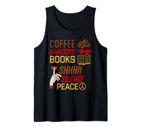 Café et Lecture, Silence ou Paix, Livre de Lecture Cadeaux Débardeur