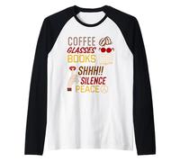 Café et Lecture, Silence ou Paix, Livre de Lecture Cadeaux Manche Raglan