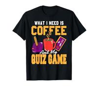 Café et Quiz Jeu Humour Rétro Gamer T-Shirt