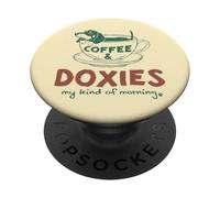 Café et Teckels, ma matinée Parfaite PopSockets PopGrip Adhésif