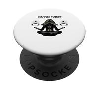Café et Yoga, Namaste, Amateurs de café, Ambiance Lounge, Cadeaux de café PopSockets PopGrip Adhésif