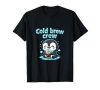 Café glacé Cold Brew Crew Kawaii Chibi Penguin T-Shirt