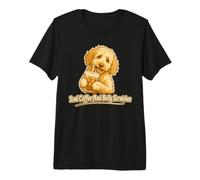 Café glacé et Rayures du Ventre Doodle Pup T-Shirt Haut de Gamme