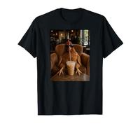 Café glacé Poulet Amusant Lounge Coffee Shop Lover Hen Meme T-Shirt