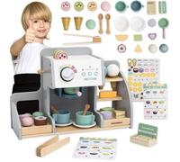 Café-Glacier en Bois 2-en-1 - Mamabrum - 76 Pièces - Multicolore - Dès 3 Ans