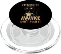 Café Grumpy Black Cat Je suis éveillé, ne repoussez Pas Son Humeur, Matin PopSockets PopGrip pour MagSafe