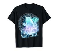 Café Illustration Vélo Imprimé Chat Maman T-Shirt