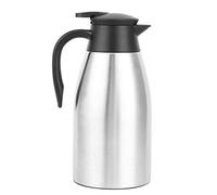 Café isolé thermo carafe pour boissons chaudes, 2000 ml 304 bouilloire en acier inoxydable avec couvercle rotatif fuite et base stable pour la cuisine (Original)