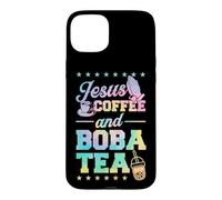 Café Jesus et thé Boba Coque pour iPhone 15 Plus