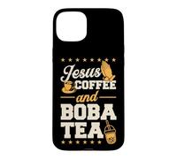 Café Jesus et thé Boba Coque pour iPhone 15 Plus