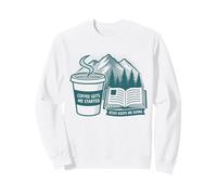 Café Jésus Lecture Livre Chrétien Amoureux Montagne Nature Sweatshirt