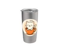 Café Kawaii Cat en tasse Gobelet isotherme en acier inoxydable double paroi