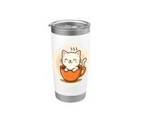 Café Kawaii Cat en tasse Gobelet isotherme en acier inoxydable double paroi