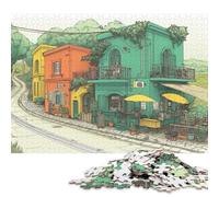 Café Le Long Puzzles en Bois pour Adultes 300 Pièces Family Games Cadeaux d'anniversaire pour Jeux Éducatifs Décoration Intérieure Tueur Ennuyeux 300pcs (40x28cm)