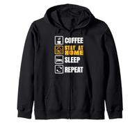 Café Maison Détente Dodo Répéter Humour Quotidien Sweat à Capuche