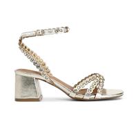 Cafè Noir C1XA9007L002410 Sandale Metallique avec Dentelle DE Cheville en Strass Platino 41