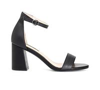 Café Noir C1XV4112 Sandale en cuir avec cordon de cheville et souris, Noir , 36 EU