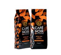 Café Noir - Extra Bar. Café en grains artisanal italien 2 kg, expresso doux et aromatique