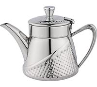 Café Olé AHT-013 Théière martelée Arabica avec bouton froid et poignée en acier inoxydable 18/10 poli miroir