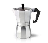 Café Olé Cafetière Italienne, 3 Tasses Expresso (120ml), en Aluminium, Non Compatible Avec Induction, Argent