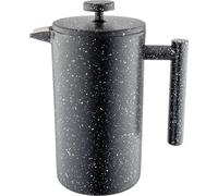 Café Olé CFD Granite Cafetière, corps à double paroi en acier inoxydable 18/10 et filtre à mailles, finition effet granit noir, 1000 ml (8 tasses à espresso ou 4 tasses)