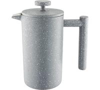 Café Olé CFD Granite Cafetière, corps à double paroi en acier inoxydable 18/10 et filtre à mailles, finition effet granit gris, 350 ml (3 tasses à espresso ou 1 mug)