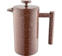Café Olé CFD Granite Cafetière, corps à double paroi en acier inoxydable 18/10 et filtre à mailles, finition effet granit rouge, 350 ml (3 tasses à espresso ou 1 mug)